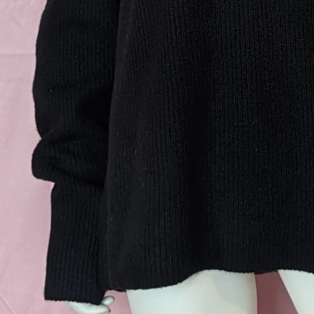 1. State Midnight Garden Cold Shoulder Rich Black Soft Knit Sweater size 1X